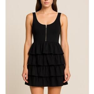 Blaque Label Black Tiered Ruffle Mini Dress Women’s Size Small
